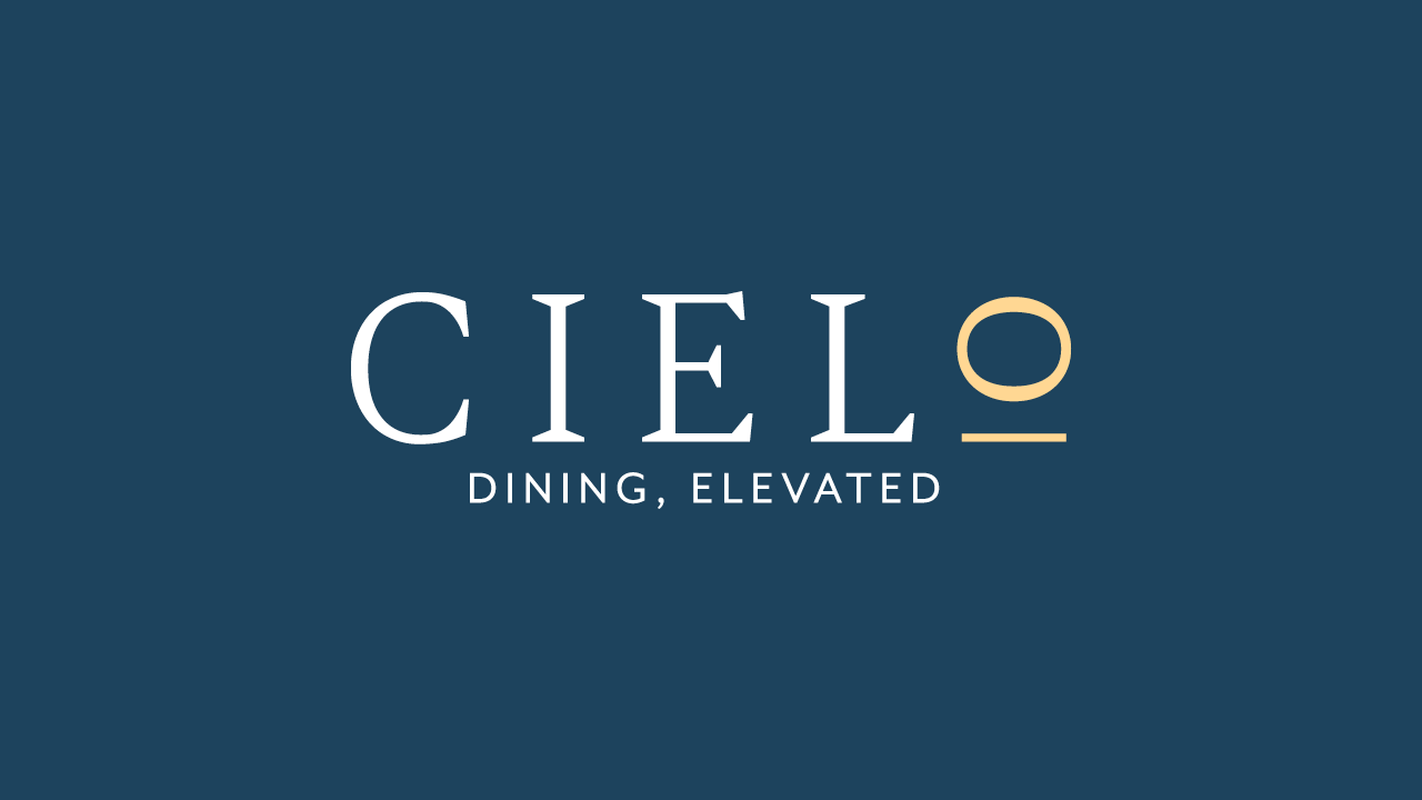 Cielo logo on dark blue background.
